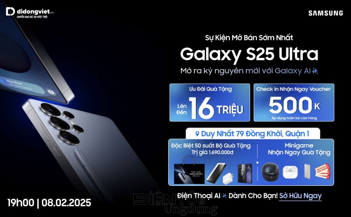 Di Động Việt trả hàng sớm cho khách đặt mua Galaxy S25 trên toàn hệ thống