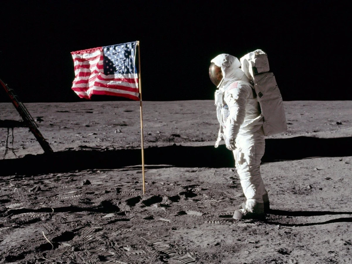 Buzz Aldrin trên mặt trăng năm 1969. Ảnh: Neil Armstrong