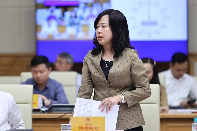 Bộ trưởng Bộ Y tế Đào Hồng Lan phát biểu - Ảnh: VGP/Nhật Bắc