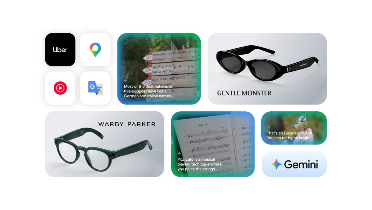 Google giới thiệu kính thông minh tích hợp AI Gemini mới